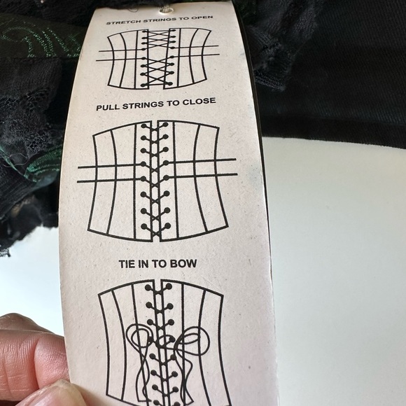 BURLESKA GOTHIC OPHELIE VAMPIRE WEDDING PROM GREEN BROCADE CORSET DRESS - Picture 11 of 12